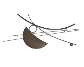 3473
Michael Mogus
b. 20th century
"Re-Entry"
Steel
Appears unmarked
60" H x 96" W
Estimate: $1,500 - $2,500