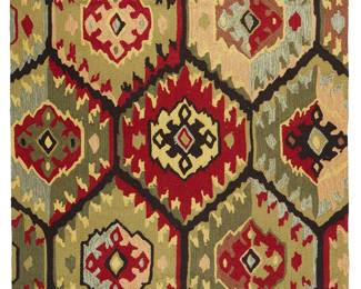 3154
2013
A KAS "Olive Southwest" Hooked Rug
The polyester hooked rug with red, black, yellow, and green geometric design
7' 5" L x 5' W
Estimate: $100 - $150