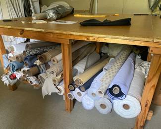 Bolts and bolts of great designer fabrics, trim and sample books, ready-made curtains (new)