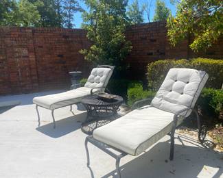 Pair chaise lounges