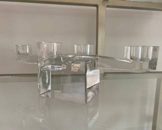 Pair of these Baccarat crystal candlesticks 