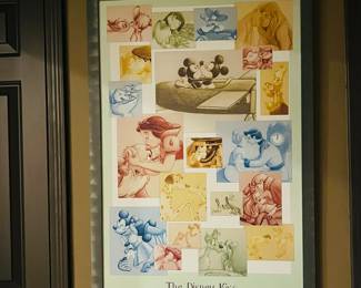 Disney’s the Disney Kiss Print Poster framed 