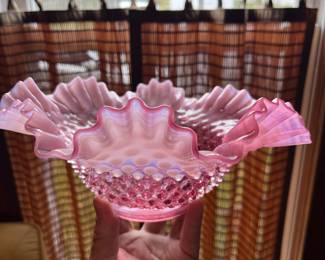 Pink Fenton Hobnail bowl