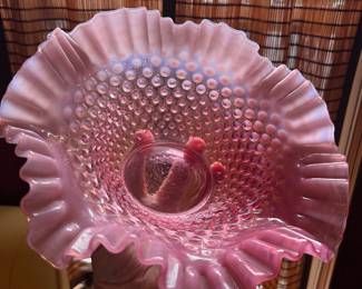 Pink Fenton Hobnail bowl