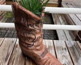 Western boot planter