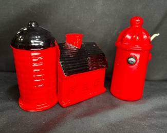 Fire Hydrant Condiment Jar & Barn S/P Shaker