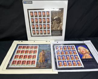 3 Legends of Hollywood Stamp Sheets