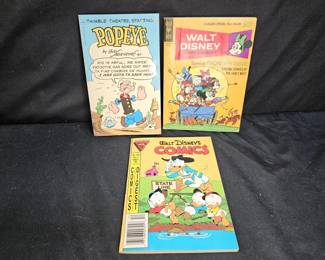 2 Walt Disney Comics & 1 Popeye Comic