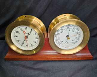 Antique Chelsea Clock Company Ship Clock & Barometer