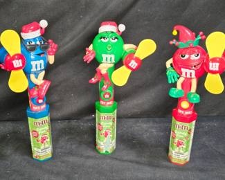 3 Christmas M&M Candy Fans