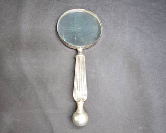 VTG Silver Pleated Magnifying Glass w/ Ball End