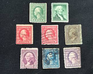1, 2, 3, & 5 Cent George Washington Stamps
