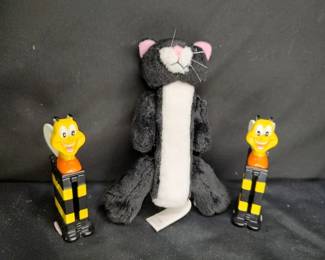 2 Bumble Bees & a Fuzzy Cat Pez Dispensers