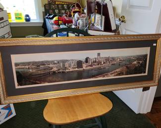 Vintage Pittsburg Panorama Photograph Framed Norman W Schumm Signed