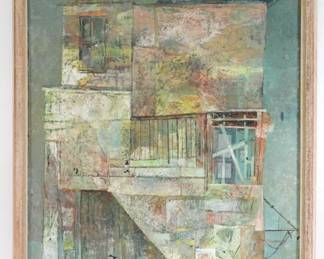Gordon Steele Semi Abstract Building Painting