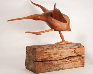 Carved Wood Kiwi Sculpture