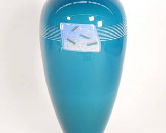 Mark Hartung Blue Art Glass Vase