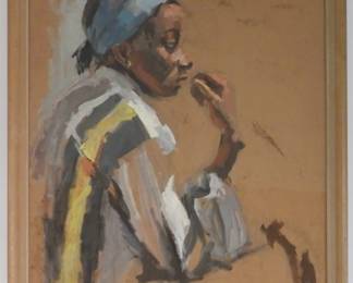 Illegibly Signed Portrait of a Woman