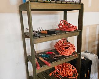 Yard tools and extension cords. 
Jump start.