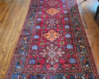 Great fun colors in this runner area rug. All wool!