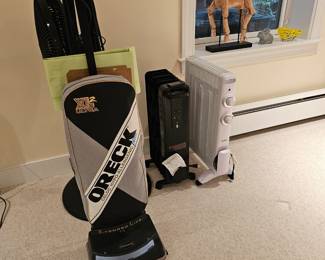 Oreck vacuum and space heaters
