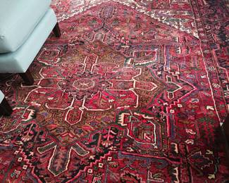 Another Persian rug in the deepest of reds! Room size and in excellent condition.  The colors are so rich!!