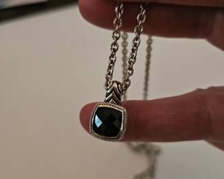 Sterling and onyx pendant necklace 