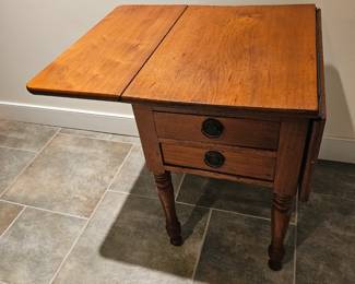 Antique drop leaf table with drawer 