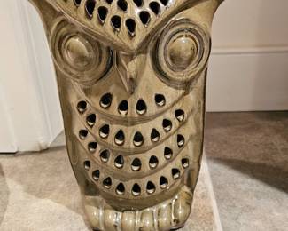 Owl candle holder for the patio 