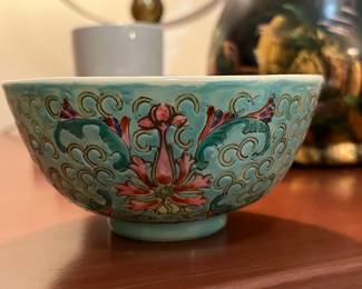 Vintage Bol Lotus marque famile rose porcelain rice bowl