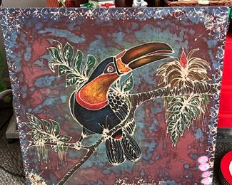 original painting on canvas, pelican!