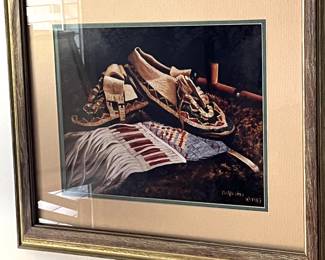 wonderful framed print of worn moccasins
