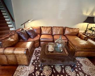 Leather sectional by Century