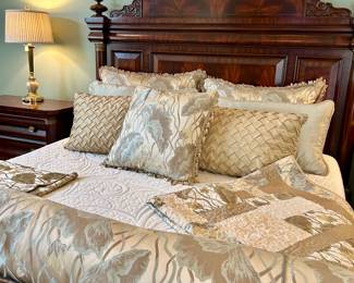 Luxurious linens and pillows and an adjustable king size Serta mattress (priced separately)