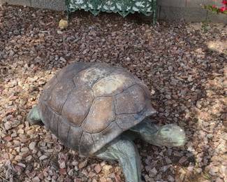 Large solid cement turtle