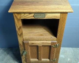 White Clad Registered Simmons Hardware Co. St Louis MO, Wood Cabinet, 28.5" X 18" X 13"