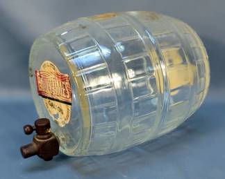 Early Times Glass Gallon Barrel With Spout, 7" x 11"