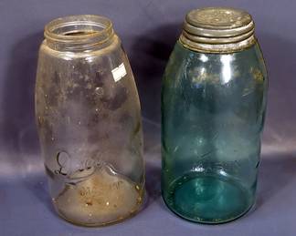 Mason Jars, Atlas E-Z Seal , And Wan-Eta Cocoa Boston Jar Qty 6 Jars