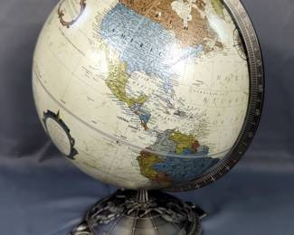 Desktop Globes Including Replogle Platinum Classic Series 16" x 12" Dia Globe And Globe Terrestre Old World Map With Iron Base, 13" Tall

