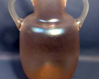 Light Pink Heavy Glass Receptacle, 16" Tall, Made In Italy