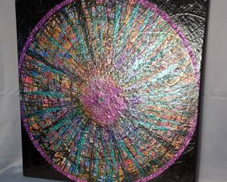 Sam Finley Abstract Painting On Canvas, 30" x 30"