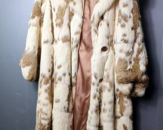 Vintage Rabbit Fur Full Length Coat Made In Gdansk, Poland