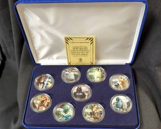 1976 Star Wars Eisenhower Dollar 9-Coin Collectors Set With Box - Includes Certificate Of Limited Edition