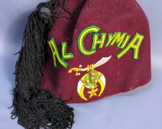 Vintage Al Chymia Shriners Fez Hat