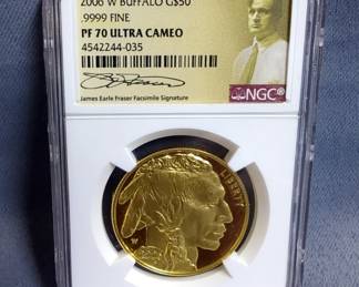 2006 W $50 Gold One Ounce American Buffalo Proof Coin, NGC Certified PF 70 Ultra Cameo