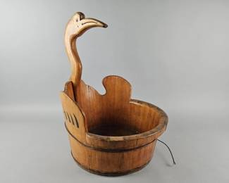 Lot 193 | Antique Chinese Carved Swan Wood Bucket