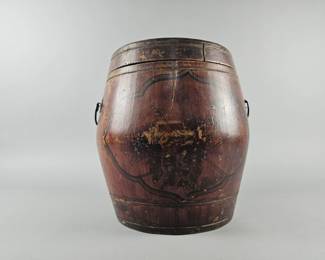 Lot 160 | Antique Lidded Wooden Barrel