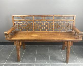 Lot 286 | Ant. Chinese Huanghuali Style Carved Bench