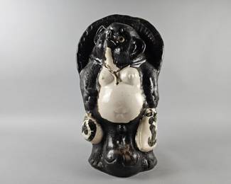 Lot 236 | Japanese Tanuki Raccoon Dog Pottery Statue