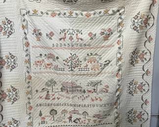 Lot 388 | Folk Art Cross Stitch Quilt